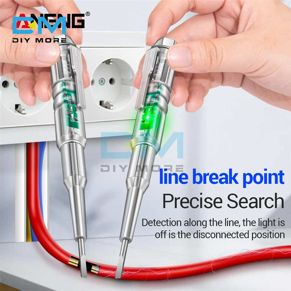 B12 B14 Digital Induced Electric Tester 24-250V Electric Screwdriver Probe with Indicator Light Test Pen Sensor Voltage Tester