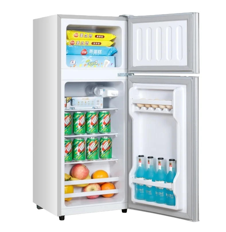 Mini Fridge Hotel Appliance 86L Double Door Refrigerators Top Freezer Fridge with Good Quality Compressor