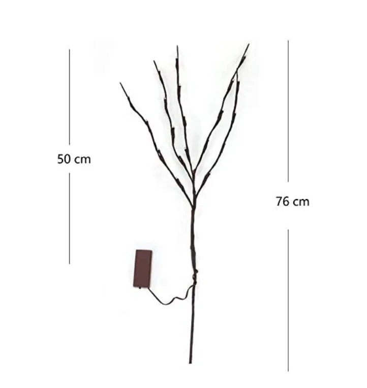 DIY Willow Twig Artificial Tree With 20 Led Lights 30' Warm White Battery Operated Led Branch Light For Vase Room Christmas