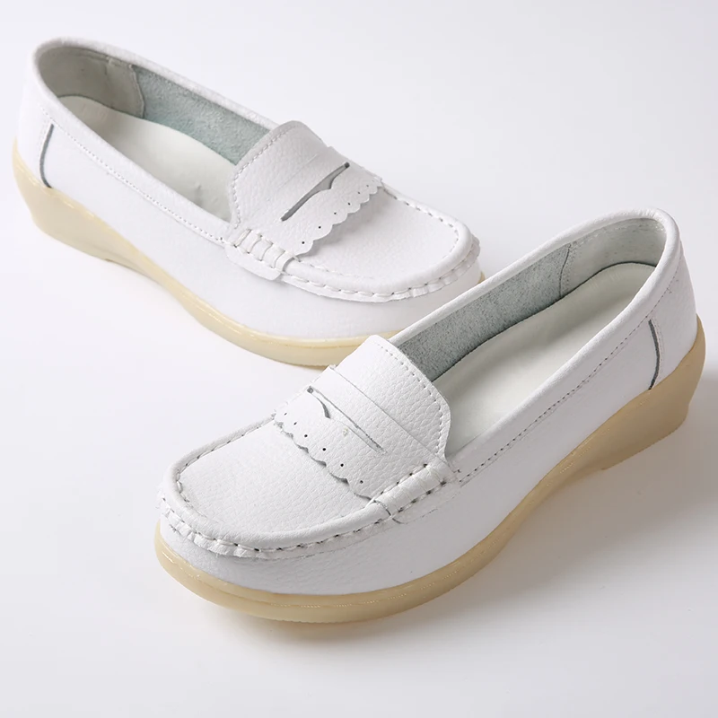Factory New Arrival Genuine Leather Protection Work Safety Medical Shoes for Women Nurse