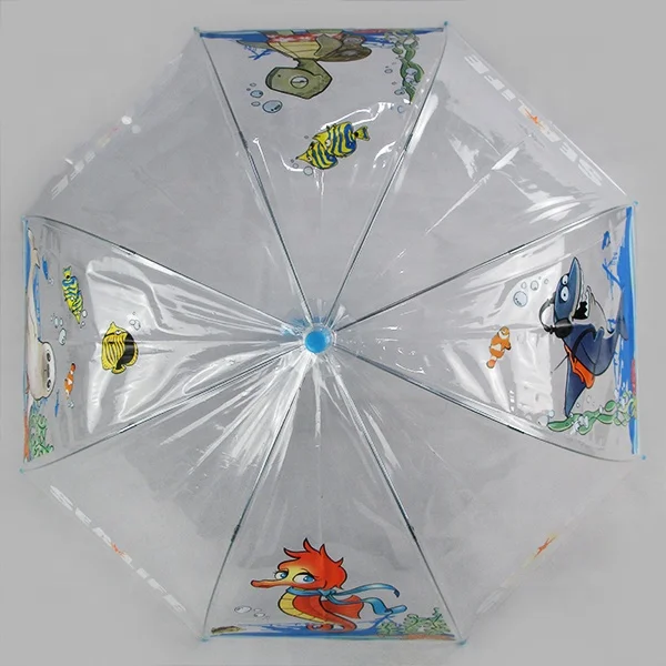 Custom  fashionable funny animal printing  child umbrella  poe  clear umbrella
