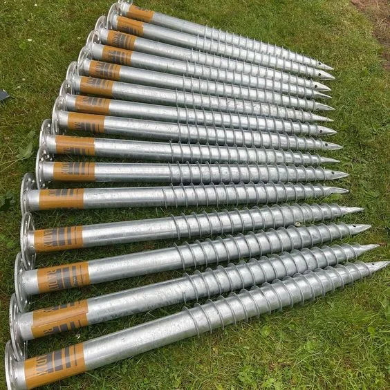 Galvanized solar power generation spiral ground pile cast-in-place pile trestle path embedded parts