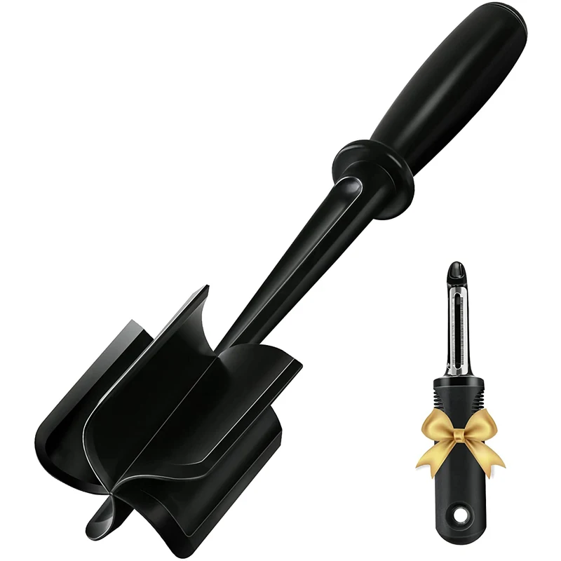 Meat Chopper and Swivel Peelert Set, Hamburger Chopper, Professional Heat Resistant Nylon Meat Chopper for Ground Beef