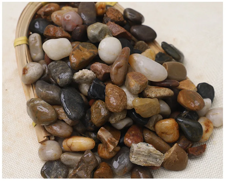 Stream Stone Building Exterior Materials Polishing Pebbles Cobble Small River Stone Mixed Color Black Pebble For Filter Material