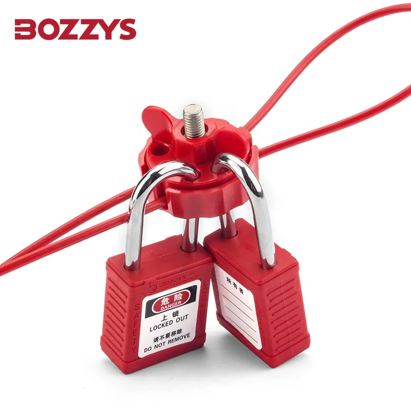 Adjustable Universal 4MM*2M Plastic-coated Stainless Steel Cable Lockout Device for Overhaul of Industrial Equipment Lockout