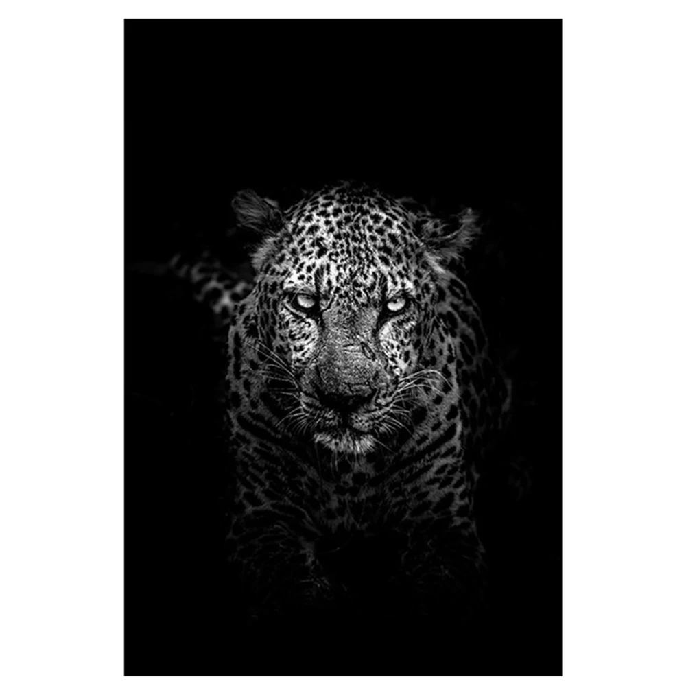 Black Art Frame Animal Painting Poster Cheetah Living Room Decoration Frame Wall Art For Bedroom Oil Paintingart Canvas Painting