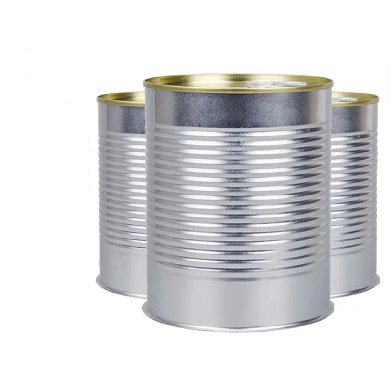 Customized Vacuum-Packed Metal Tin Cans With Stiffening Line Wholesale Food Storage Tin Cans With Airtight Metal Easy Open Lid