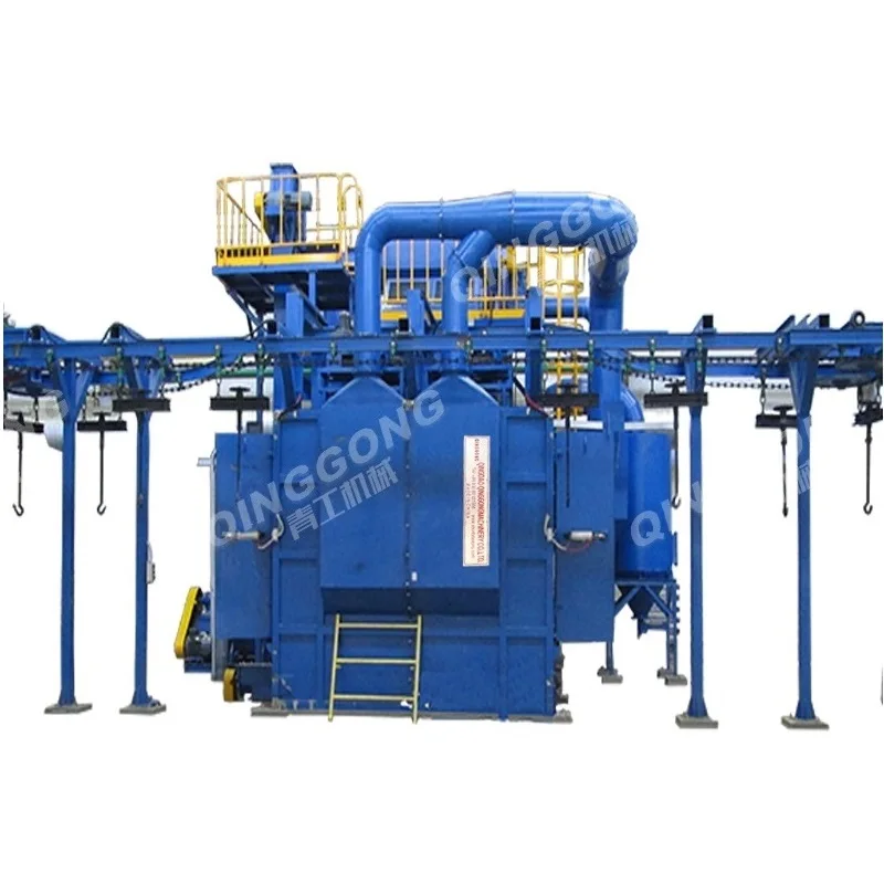 overhead monorail hanging chain conveyor shot blasting machine equipment