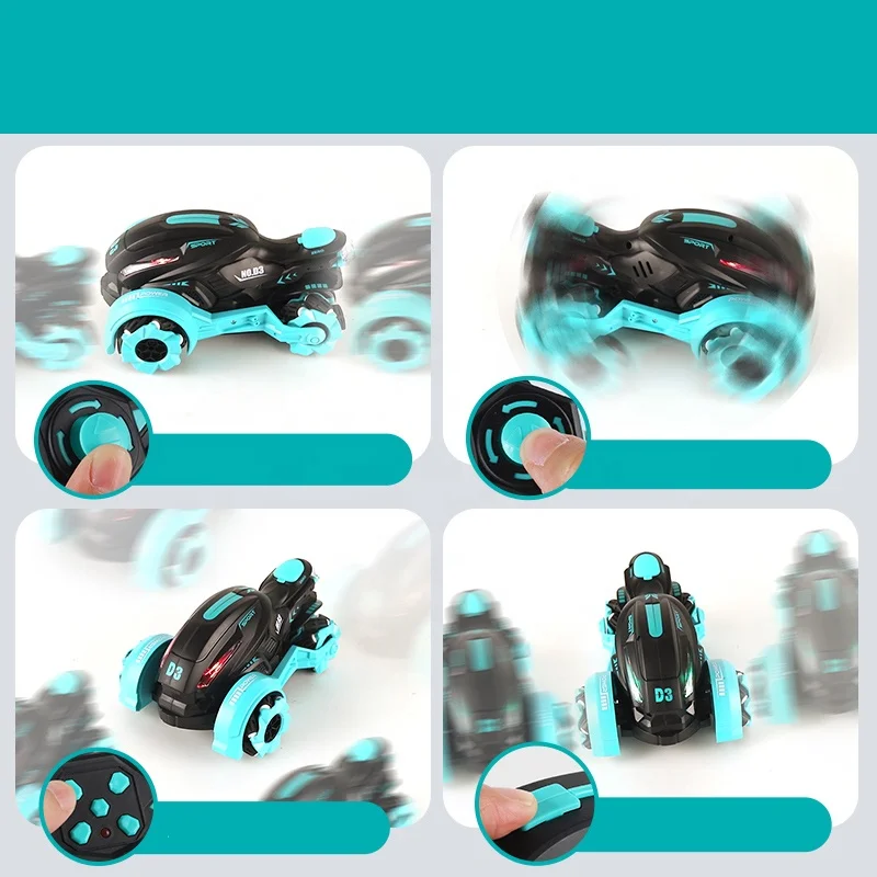 PANDAS 2.4Ghz RC stunt Car Remote Control Car 360 Degree Spinning Action Rotating Drift Motorcycle Remote Control Motorbike Toy