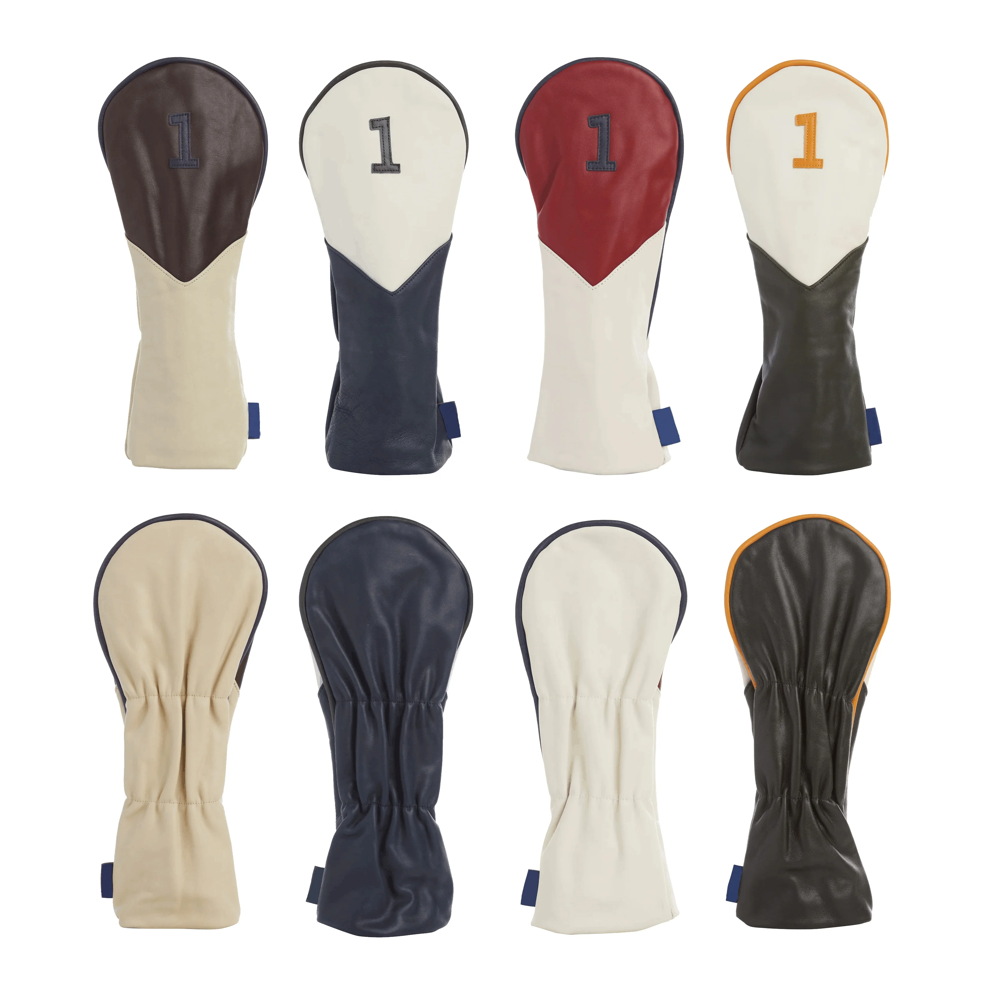 Pu leather golf driver headcover custom design golf headcovers embroidered logo golf club head covers