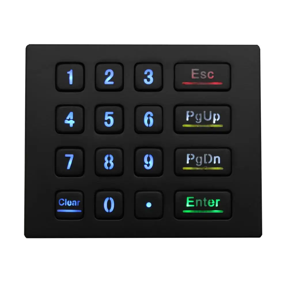 Mini USB Wired 16 Key Door Access Control Digital Metal Bearing Digital Keyboard Backlight