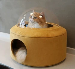 Wholesale Manufacturer Space Capsule Transparent  felt cat bed