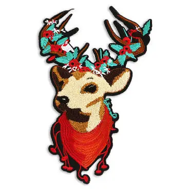 OEM Custom High Quality Wholesale Iron-On Tiger Towel Big Size Embroidery Chenille Patches