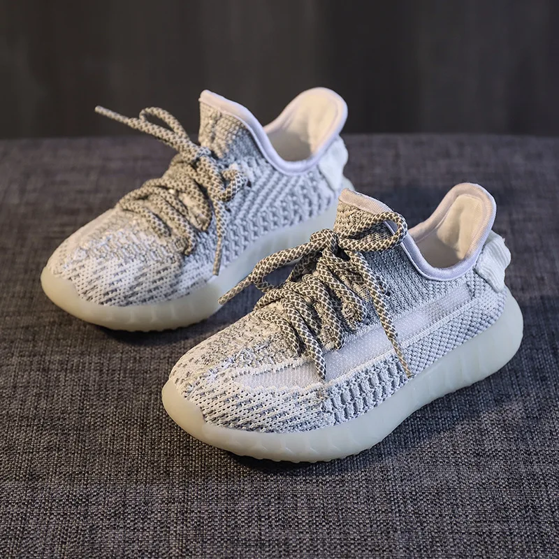 2021 Boys Girls Fashion Brand Reflective Sneakers Toddler/Little/Big Kid Lace Up Slip On Casual Trainers Children School Shoes