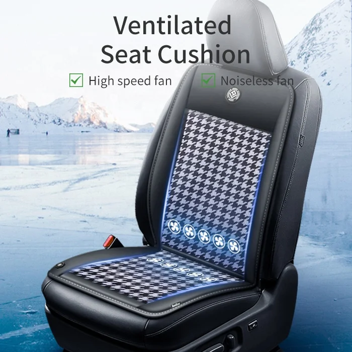 Anjuny OEM Custom Car Accessories Protector Universal	12V Cooling Seats Cushion Breathable Air Car Cushion Seat Cover