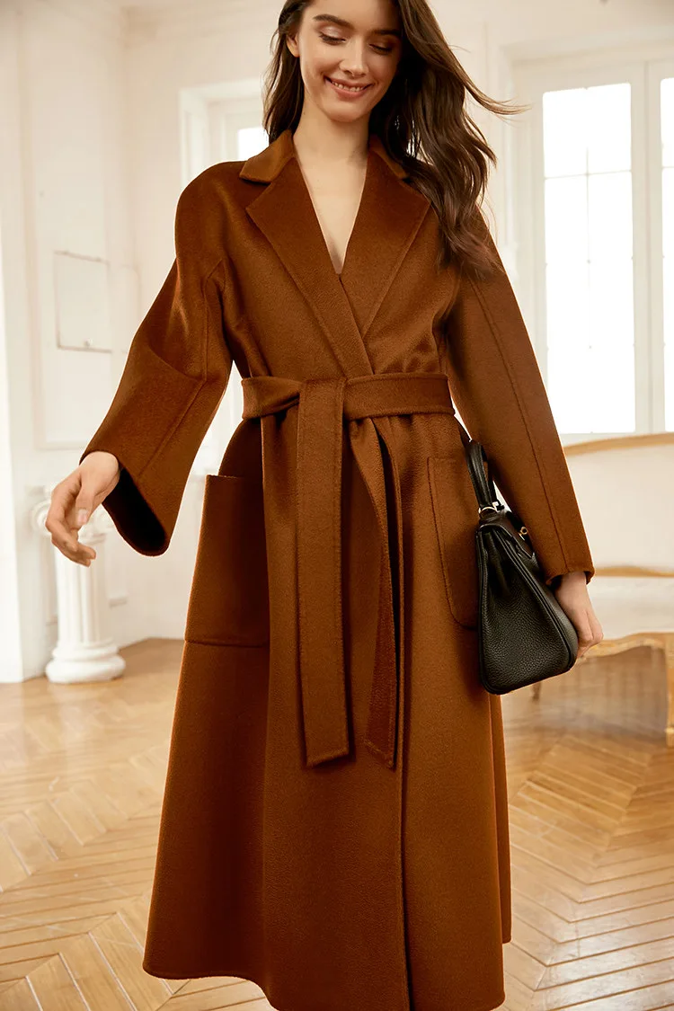 England Hot Selling High Quality Customized Ladies Luxury Classic Women Wool Cashmere Fabric 100% Wool Coat Women