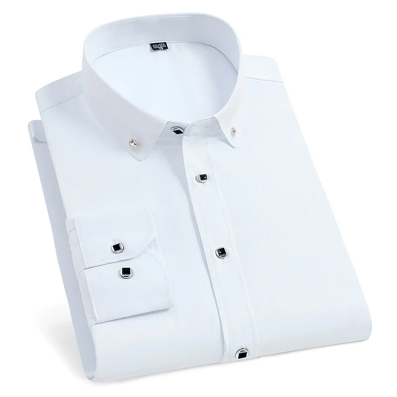 Pure Cotton Oxford Long Sleeve Mens Shirts Button Down Office and Business Shirts for Men