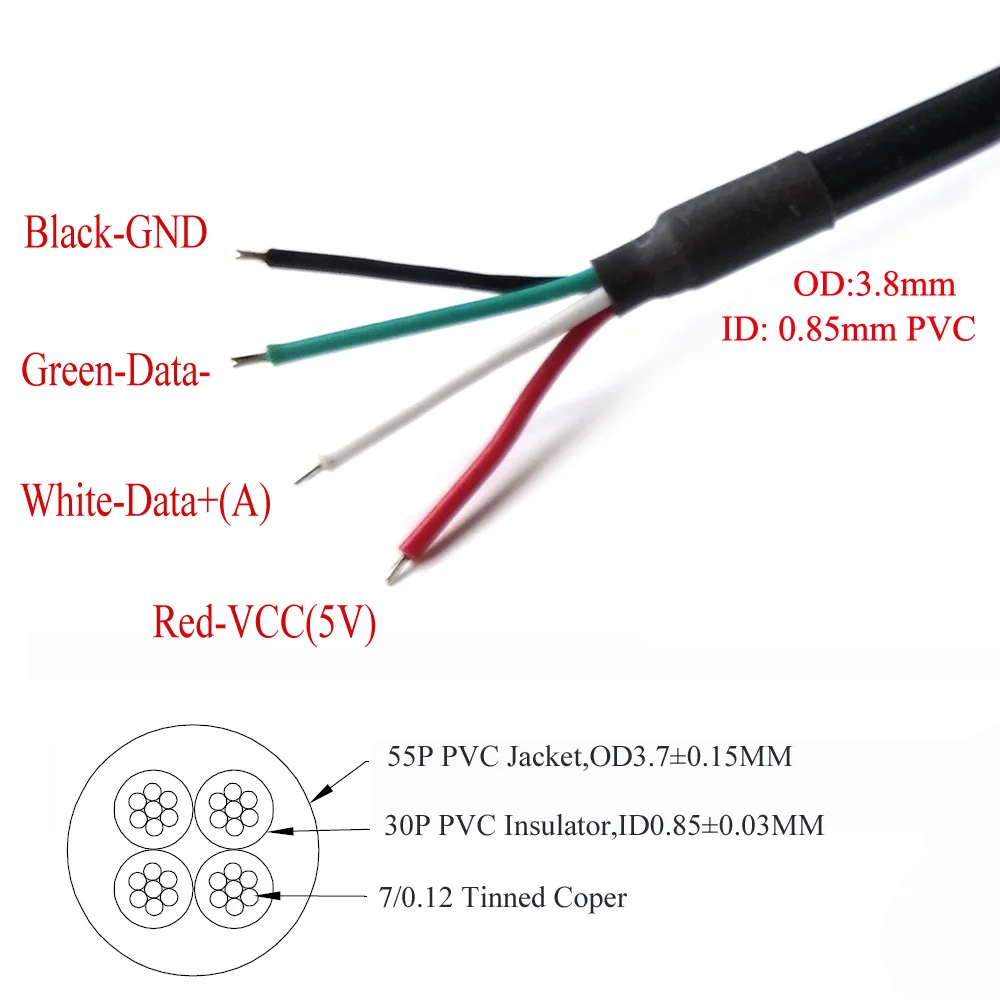 Low Cost Promotion USB to RS485 Converter Cable CH340 Chip Wire End 6ft
