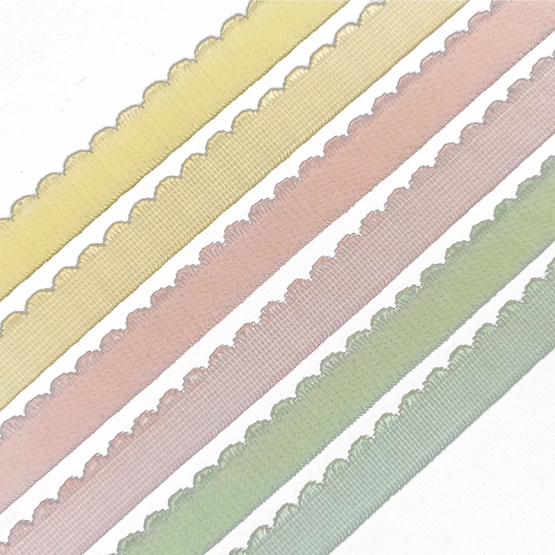 In stock one sided brush picot elastic 10 mm 12 mm 14 mm 20 mm multiple width Nylon spandex bra elastic webbing