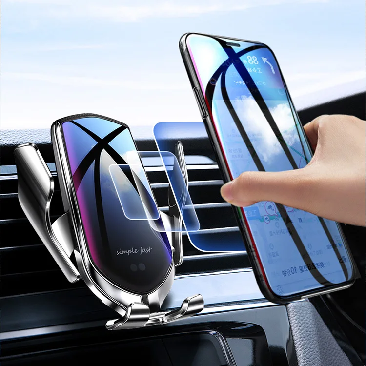 С автоматическим зажимом для быстрой зарядки инфракрасный сенсор 10 Вт Qi автомобильное беспроводное зарядное устройство для мобильного телефона для автомобиля