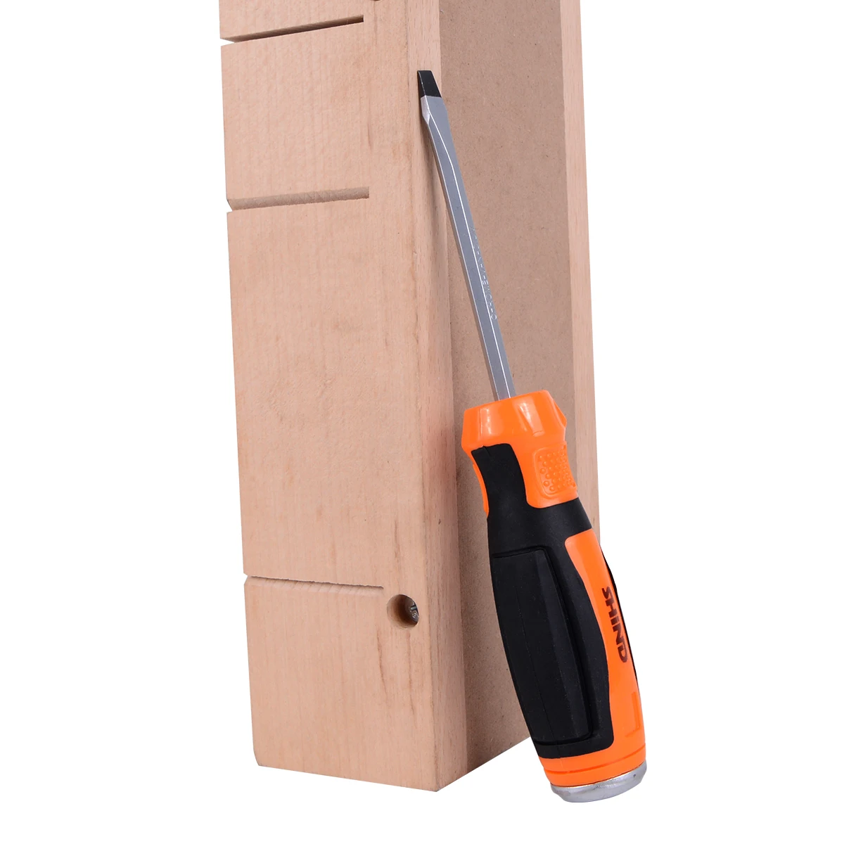 SHIND 94401 Magnetic Screwdriver 5*75mm Slotted With Striking Cap Magnetic Head Hardened CR-V TPR Grip For Heavy Duty Striking