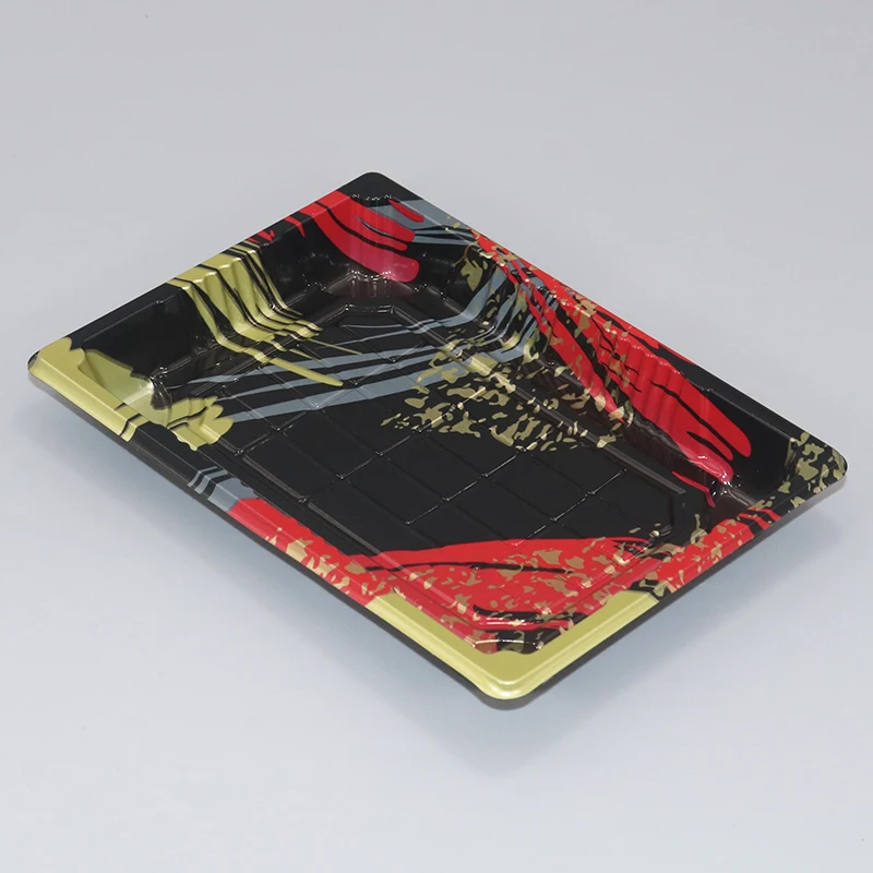 disposable sushi box gold leaf meal box to take a long - shaped take-away high - end personality