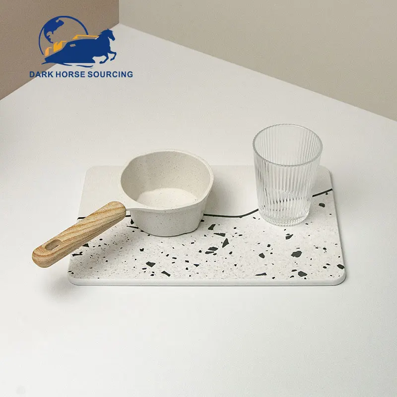 4 pcs Natural diatomite Bathroom super Absorbent Tray cup coaster Kitchen heat insulation diatomite pot mat set
