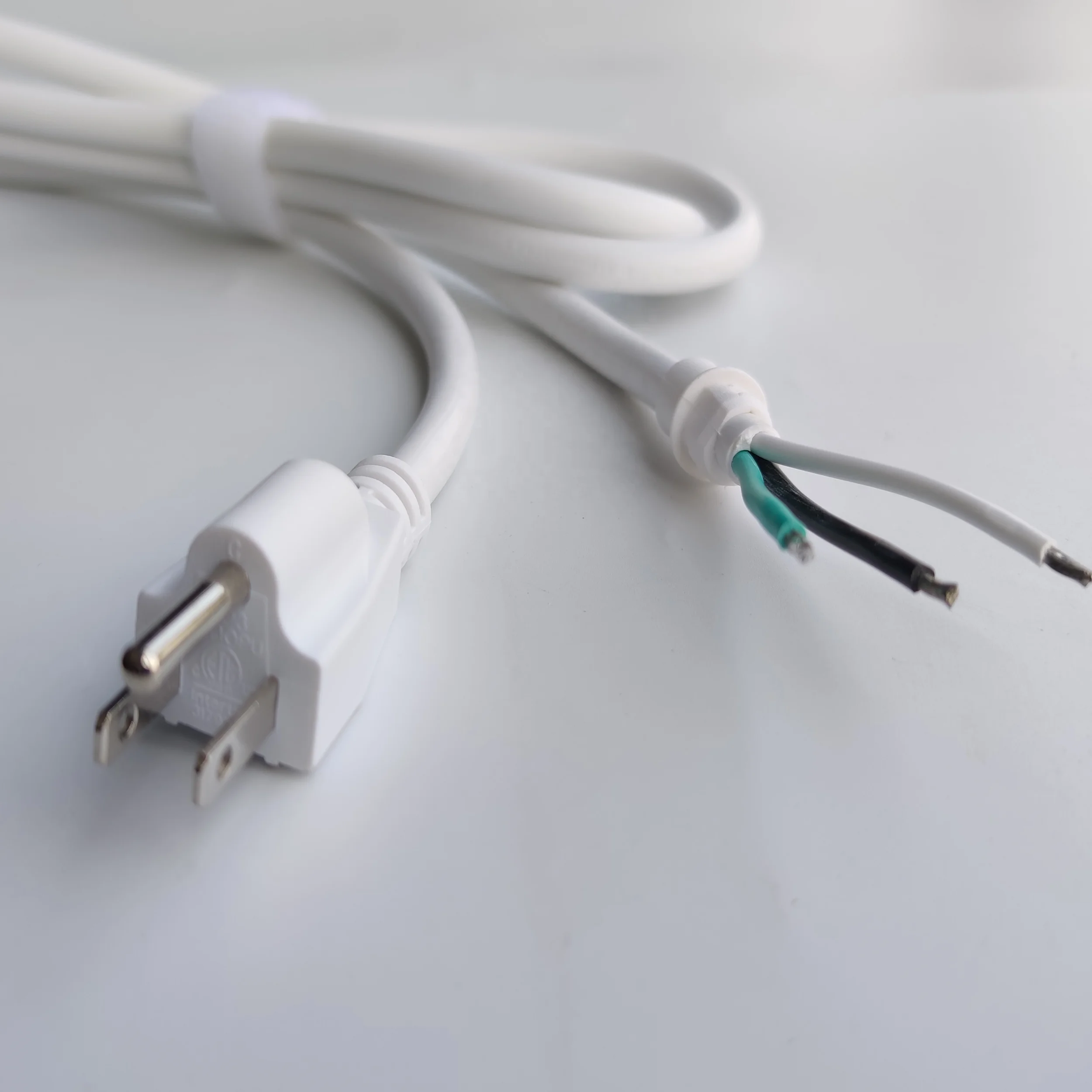 Huanchain NEMA 5-15P Вилка американская 3-контактная вилка индивидуальный Электрический кабель белого цвета