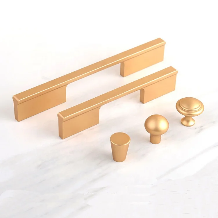 
Portable aluminum handle furniture gold cabinet handles small kitchen door knob drawer pulls 