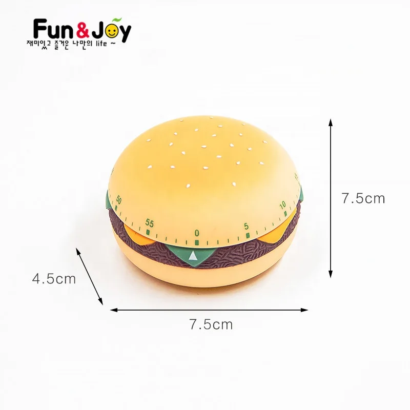 
Cooking Gadgets Cute Cartoon Hamburger Mechanical Timer Reminder Alarm Clock 60 minutes Kitchen Count Down Timer 
