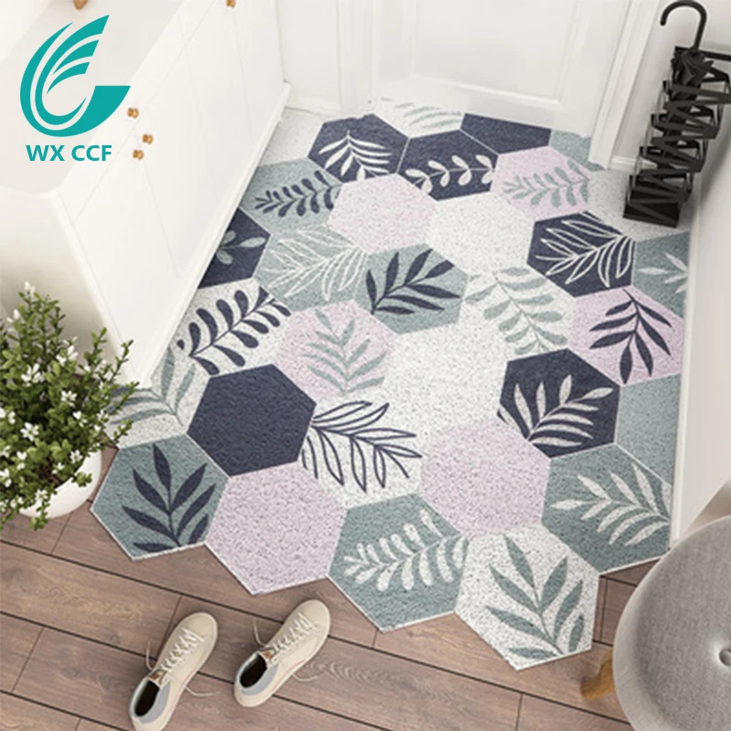 WXCCF Custom Logo Easy Clean Printed PVC Coil printed door mat