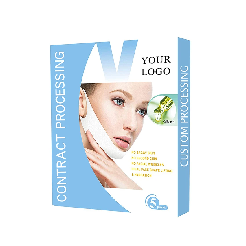 Private Label V Line Shape Face Lifting Mask Double Chin Reducer Chin Up Patch Lifting Mask
