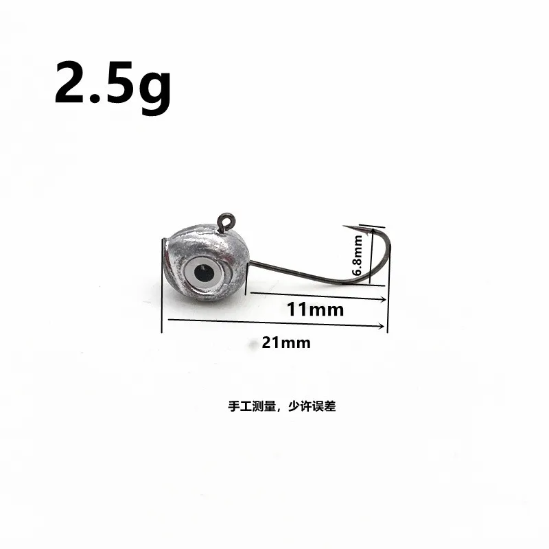 3D eye hook barbed lead head hook route sub soft bait fishing gear worm hook Crappie jig head