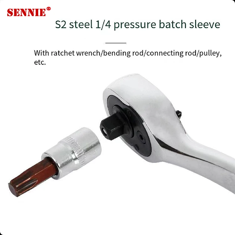 1/4 pressure batch sleeve with T25 Plum H6 Hexagon Root Square Meter Pattern Cross Screwdriver Head Machine Motor Repairing Tool
