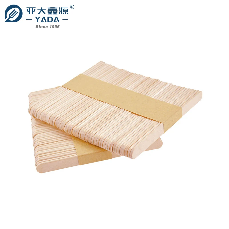 YADA Hot Selling 114mm Popsicle Sticks Round Edge Wooden Ice Cream Sticks Lolly Stick Hot Stamped Logo