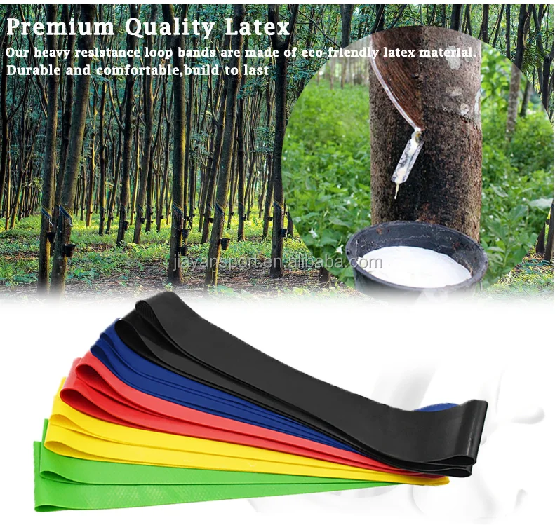 TPE Latex Long Exercise Resistance Elastic Band Customizable Logo Set for Fitness Home Workout Body Building Booty Stretch
