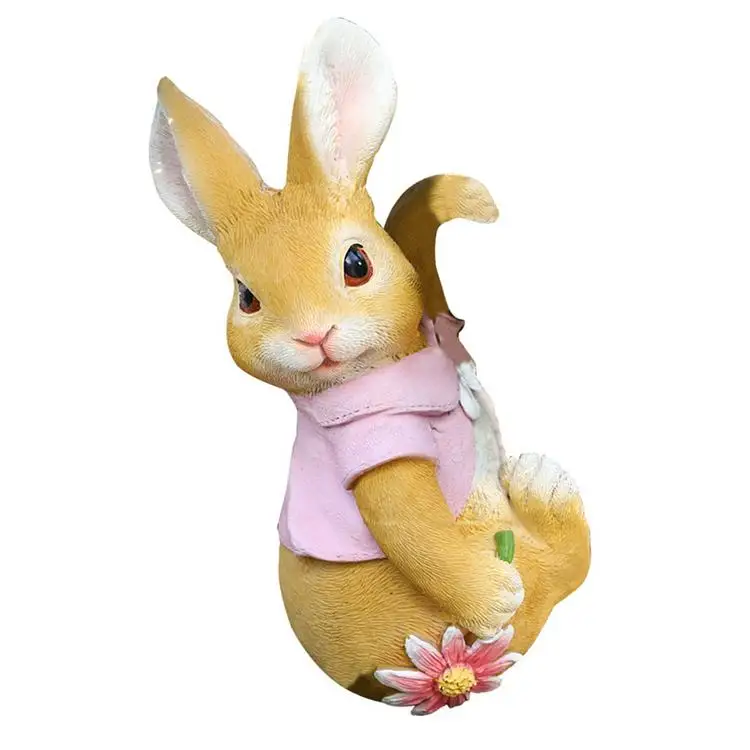 
Garden Small Animal Rabbit Decoration Resin Crafts Statues Creative Outdoor Garden Courtyard Cute Cartoon Animal Rabbit Pendant 