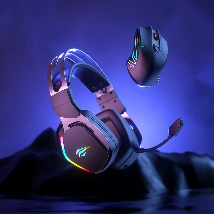 H2018U Steel Headband PC LED Gamer Headphone Gaming Kulaklik Auriculares Con Cable Wired Rgb 7.1 Sound Gaming Headset With Mic