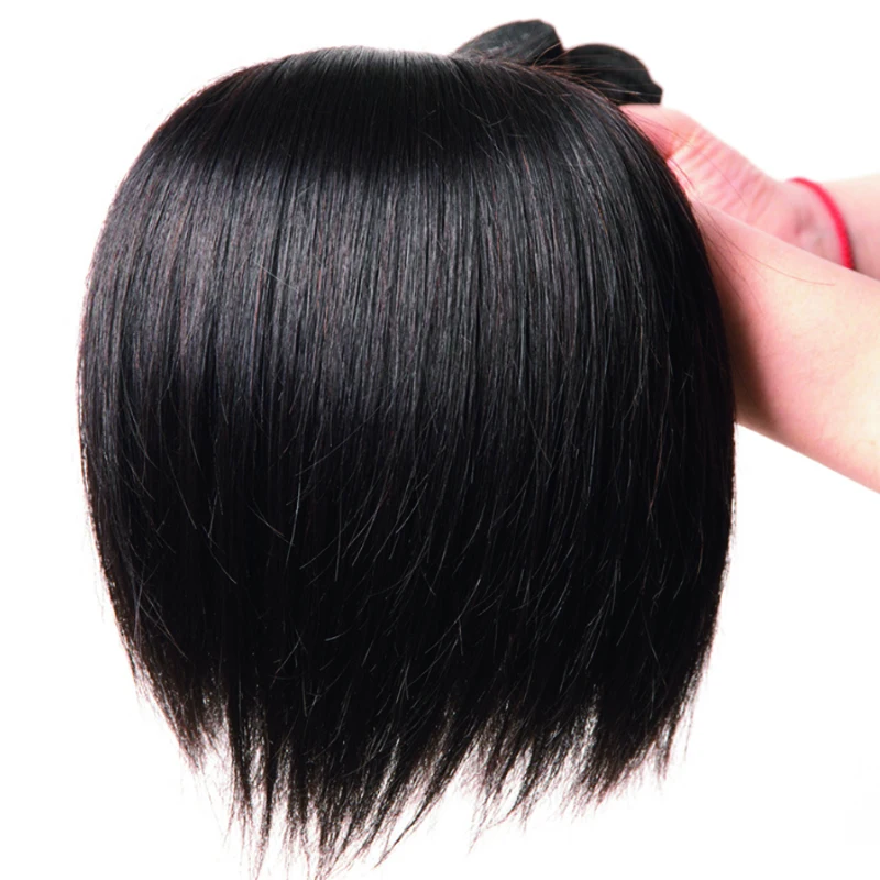 remy brazilian human hair bundles with lace frontals 13*4  real virgin cuticle aligned hair natural black 100% human weaving