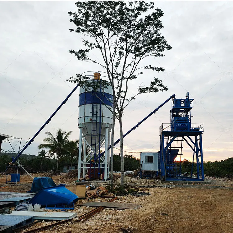 Portable 50 m3/h Concrete Mixer Plant Mobile Concrete Batch Plant