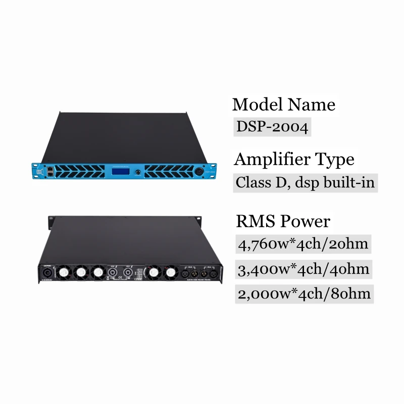 professional DSP 3000 watt 1U class d  power amplifier