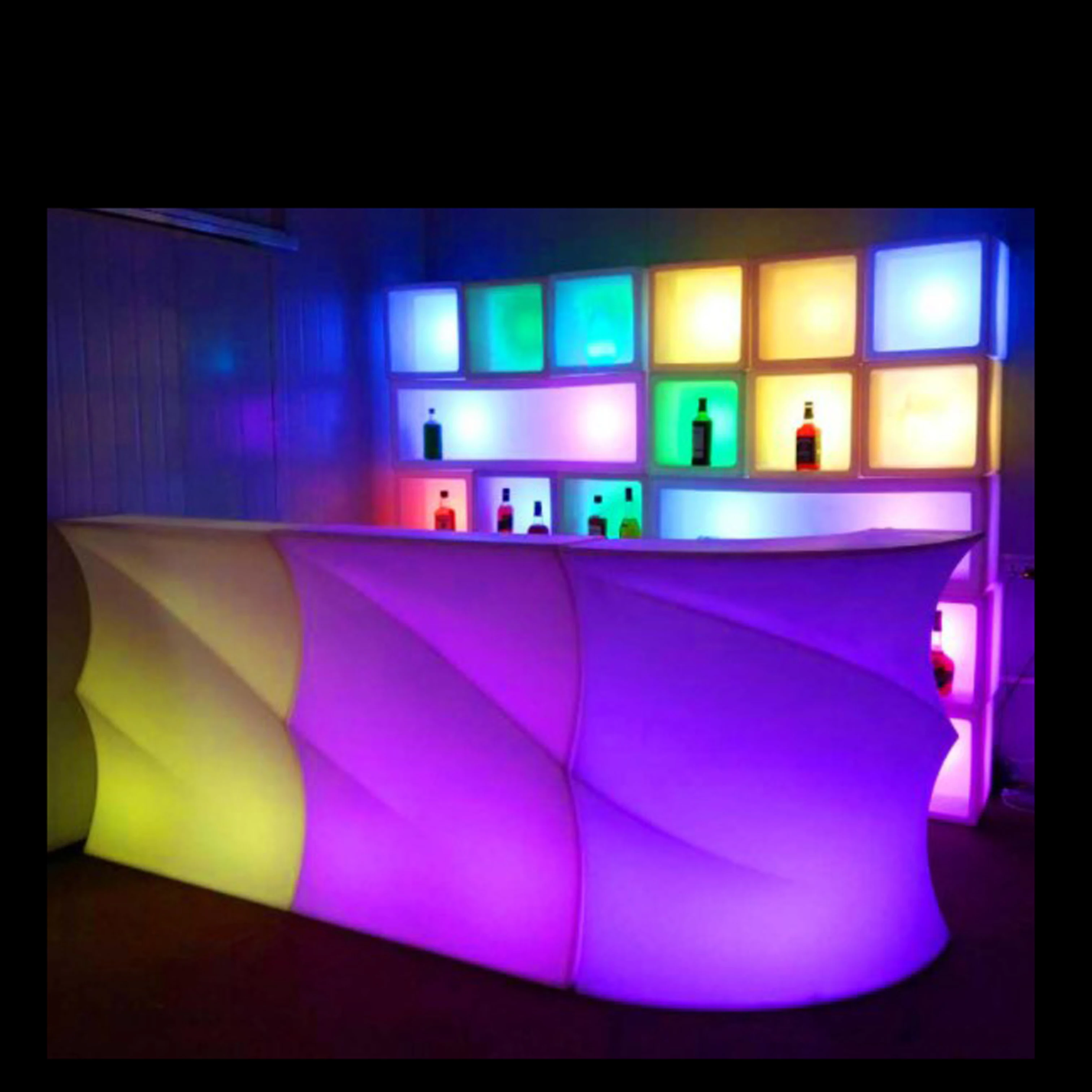 Remote Control 16 Colors Asia Outdoor Furniture LED Bar Counter LED DJ Table