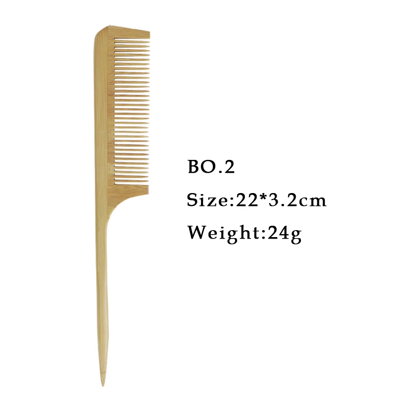 Custom Brand Logo Eco Friendly Wooden Wide Tooth Hair Comb Bamboo And Wood Comb