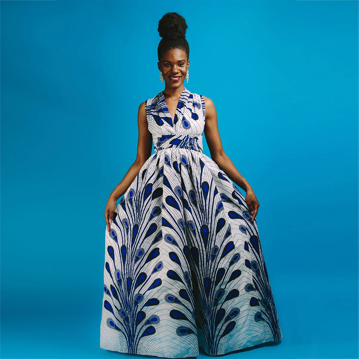 2021 latest new fashion traditional in kenya maxi evening dress  girls fashion kitenge dress african women clothing