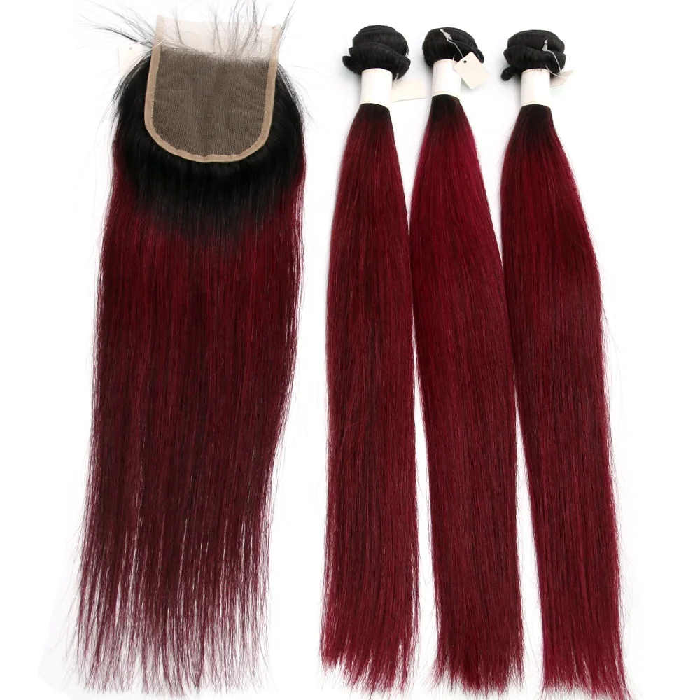 WXJlonghair Bone Straight Colored Bundles with Lace Closure Brazilian Hair Bundles Set Green Pink Orange Wholesale Human Hair