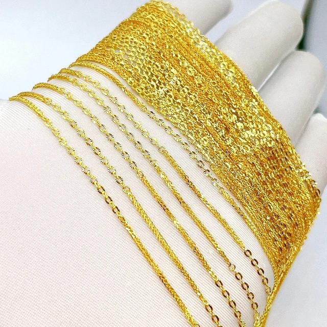 G48662 22k real yellow gold necklace manufacturing Au916 Gold necklace design and custom 22k gold jewelry design and processing