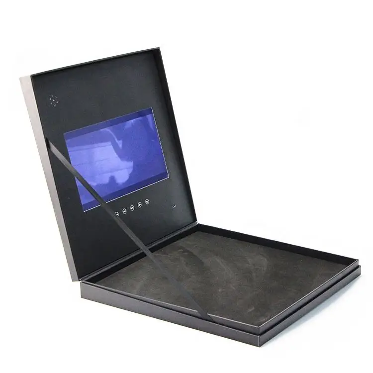 OEM Hard Cover Linen Box 4.3 5 7 10.1 inch Video Business Greeting Card Video Brochure Book Album for IPS LCD Display
