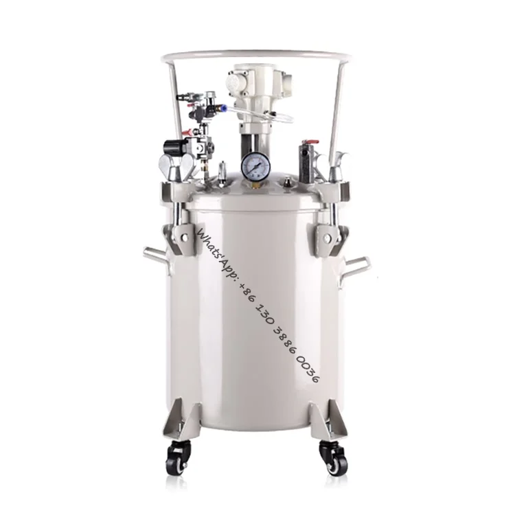 Портативная система распыления краски 60 л, автоматические воздушные верхние и нижние порты подачи, резервуар с внутренним ведром и смесителем