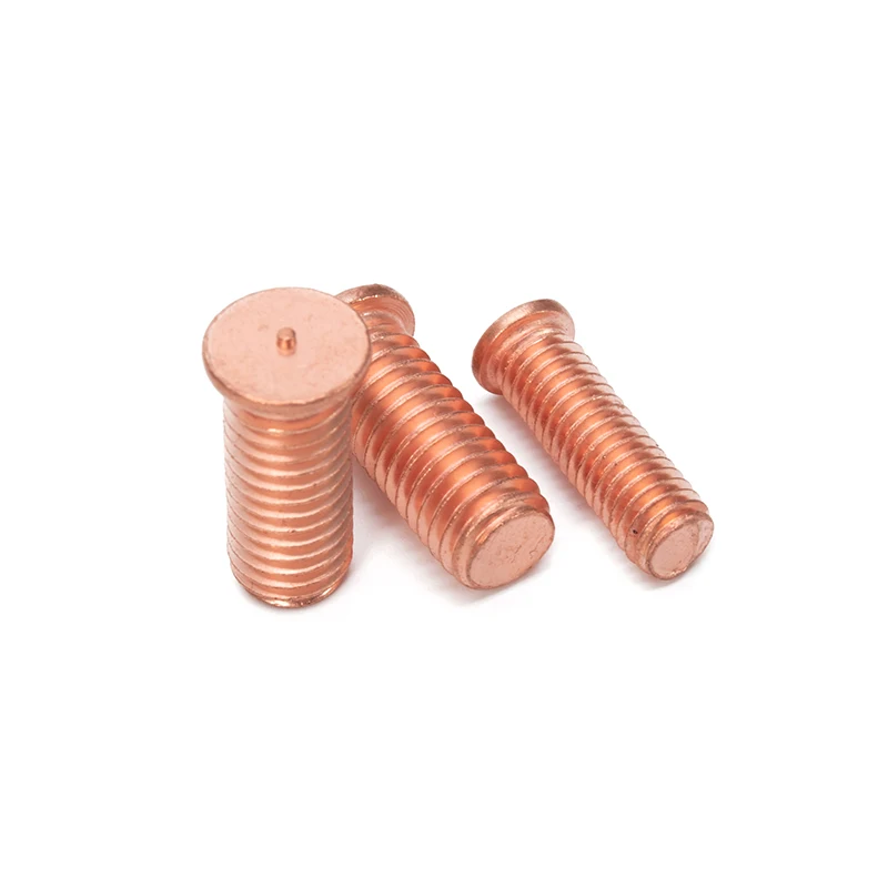 OEM Brass Plated Carbon Steel Spot Weld Bolt Welding External Thread Screw M2.5-M10 Nickel Plated Brass Weld Bolt