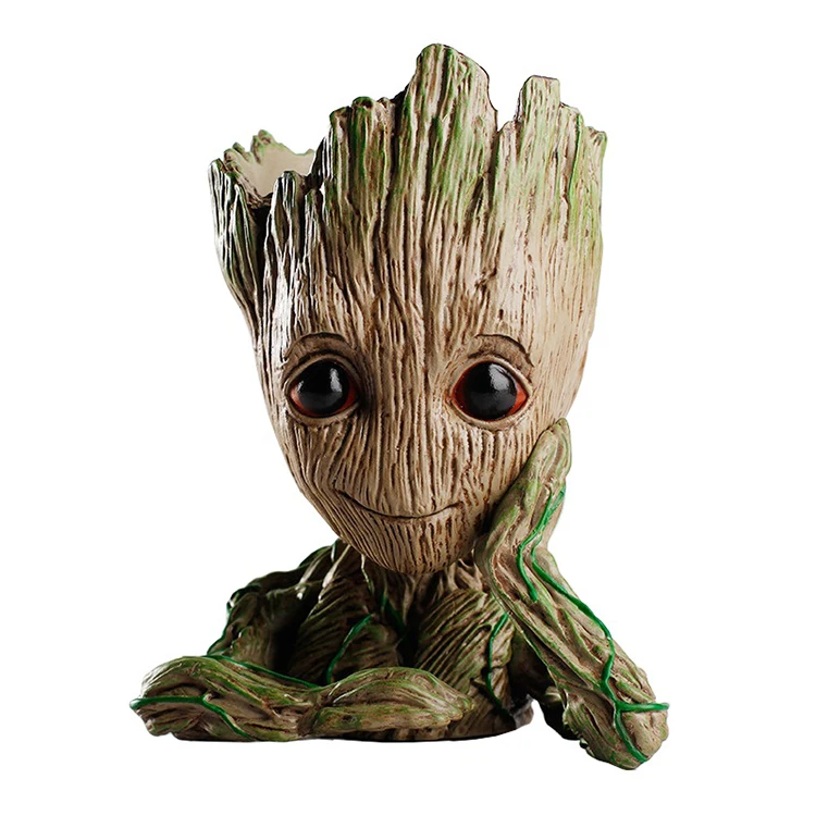 Wholesale Amazon Hot Sale Groot Flower Pot Ornaments Promotional Gifts PVC Groot Pen Holder Baby Groot Planter